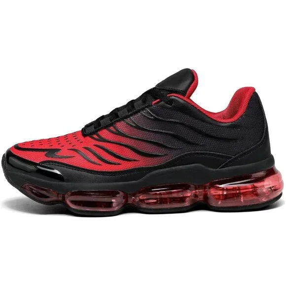 Men's Red Running Shoes Non Slip Workout Casual Sport Fitness Cross Trainers - Picture 3 of 7